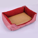 Pet Dog Cat  Summer Cooling Bed Straw Bamboo Cozy Sleeping Pad Mat(L)