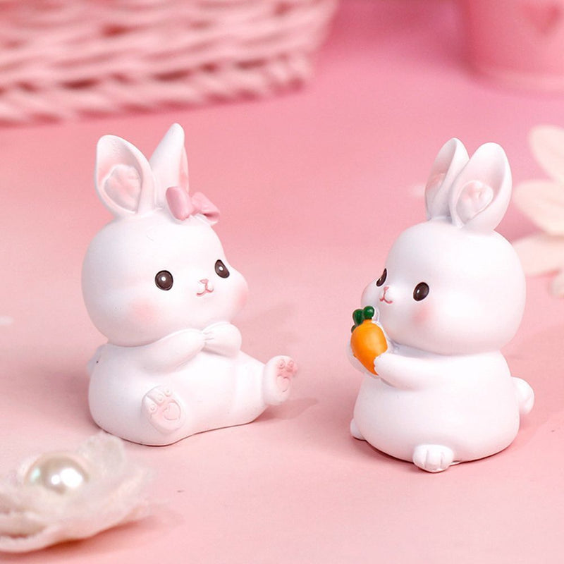 Desktop Rabbit Decoration Adorable Tabletop Cake Topper Easter Bunny Ornament