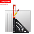 Aluminum Alloy Folding Triangle Ruler Woodworking Positioning Angle Protrac