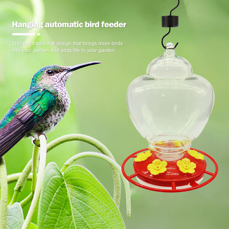 Bird Water Feeder Hanging Hummingbird Feeder Drinker Outdoor Garden Dispens