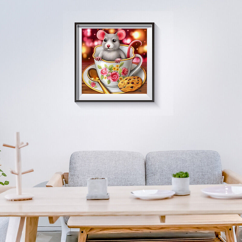 Full Round 5D DIY Diamond Painting Embroidery Cross Stitch Home Decor Mouse Cup