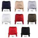 Oversized Knitted Shawls Scarfs Off Shoulder Women Sweaters Long Sleeve V-neck