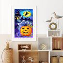 5D Full Round Drill Diamond Painting Kit Pumpkin Ghost Art Decor for Adults