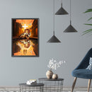 5D Full Round Drill Diamond Painting God and Lion Kits Picture Rhinestones