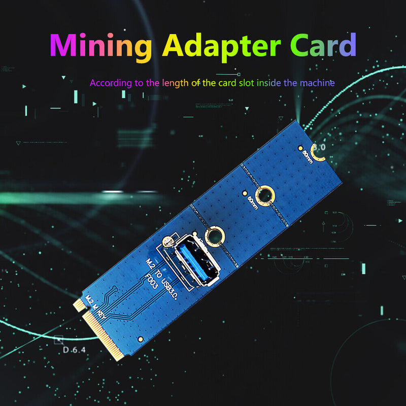M.2 to USB 3.0 Adapter M2 M Key to USB 3.0 Female for Mining PCIe X4 Riser Card