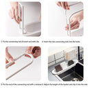Telescopic Sink Shelf Towel Bar Sponge Drainer Storage Rack Basket (White) Newly