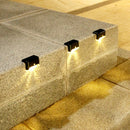 4pcs LED Solar Lamp Outdoor Stair Garden Fence Step Wall Lights (Warm) Newly