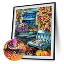 5D DIY Diamond Painting Full Round Drill Garden Corner Wall Decor Rhinestone Art