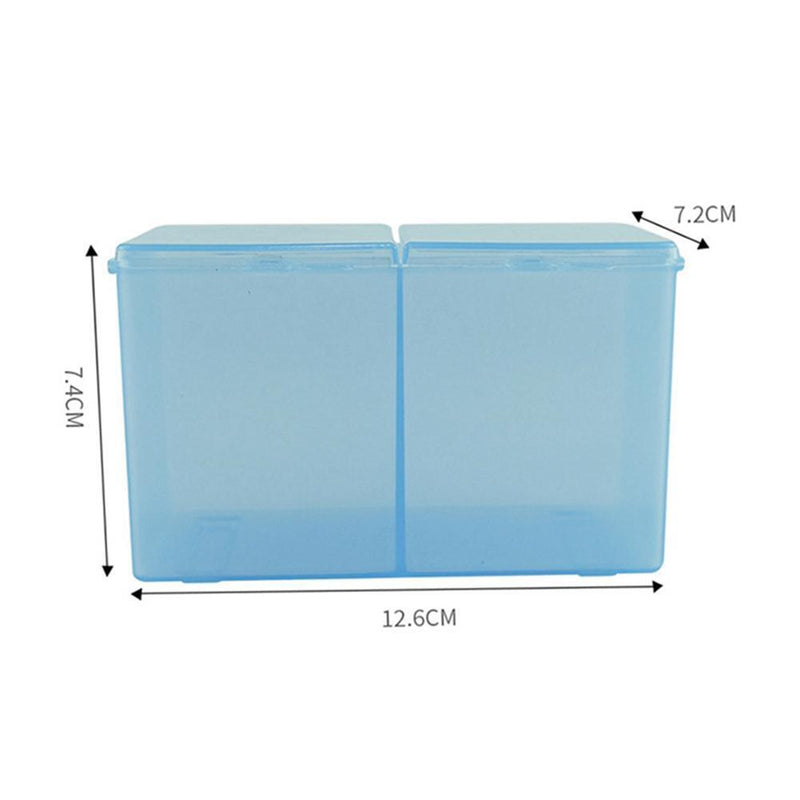 Cleaning Cotton Storage Box Swab Pad Nail Art Compartments Container (Blue)