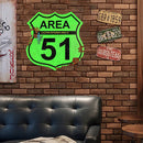Area 51 Shield Shape Metal Plate Tin Sign Poster Plate for Bar Club Iron Paints