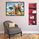 5D Full Round Drill Drawing Picture Elephant Giraffe Diamond Painting Ornam