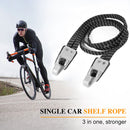 MTB Luggage Elastic Rope Bicycle Tie Cargo Retractable Belt w/ Hook Black White