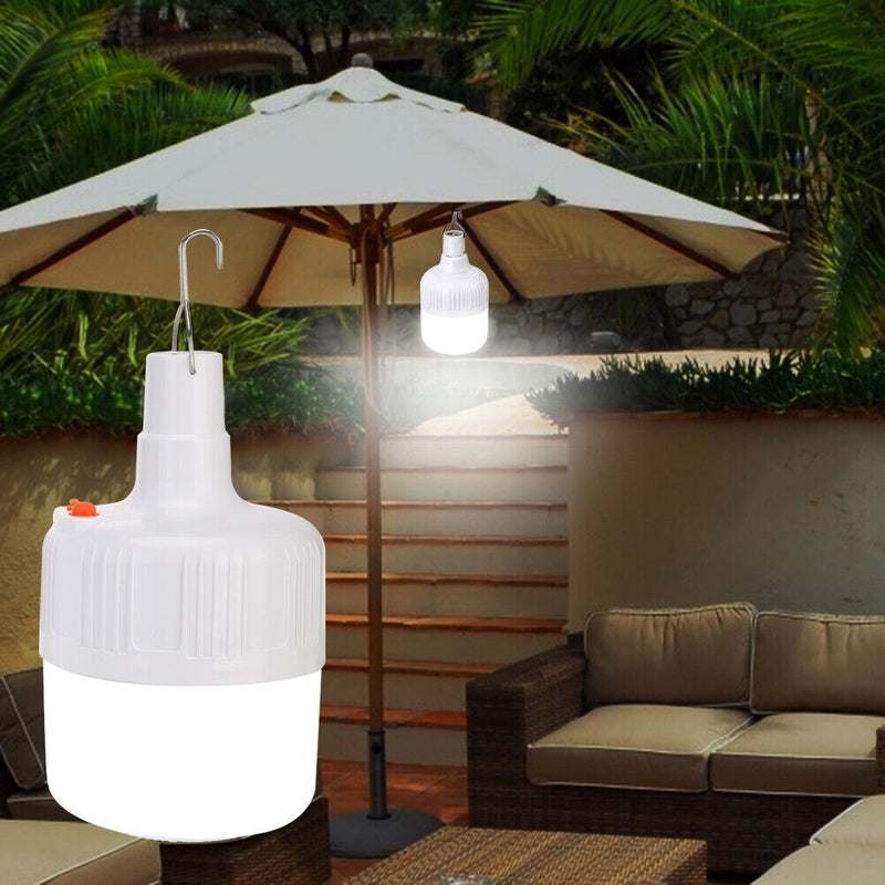 Portable LED Camping Light Bulb USB Rechargeable BBQ Hiking Light (100W) Newly