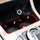Car Center Console Water Cup Holder for Mercedes W205 (Red Carbon Fibre) Newly