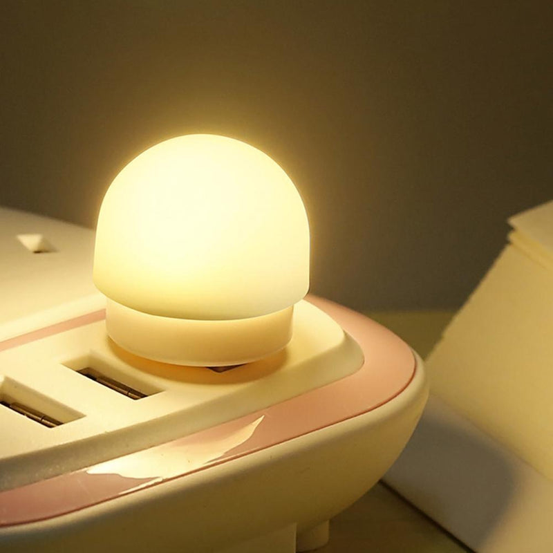 USB Plug Lamp Computer Mobile Power Charging USB Night Light (1pc-Warm)