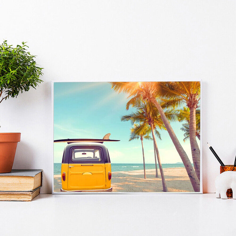Vacation Bus Oil Paint Painting Wall Decoration Pictures Posters for Living Room