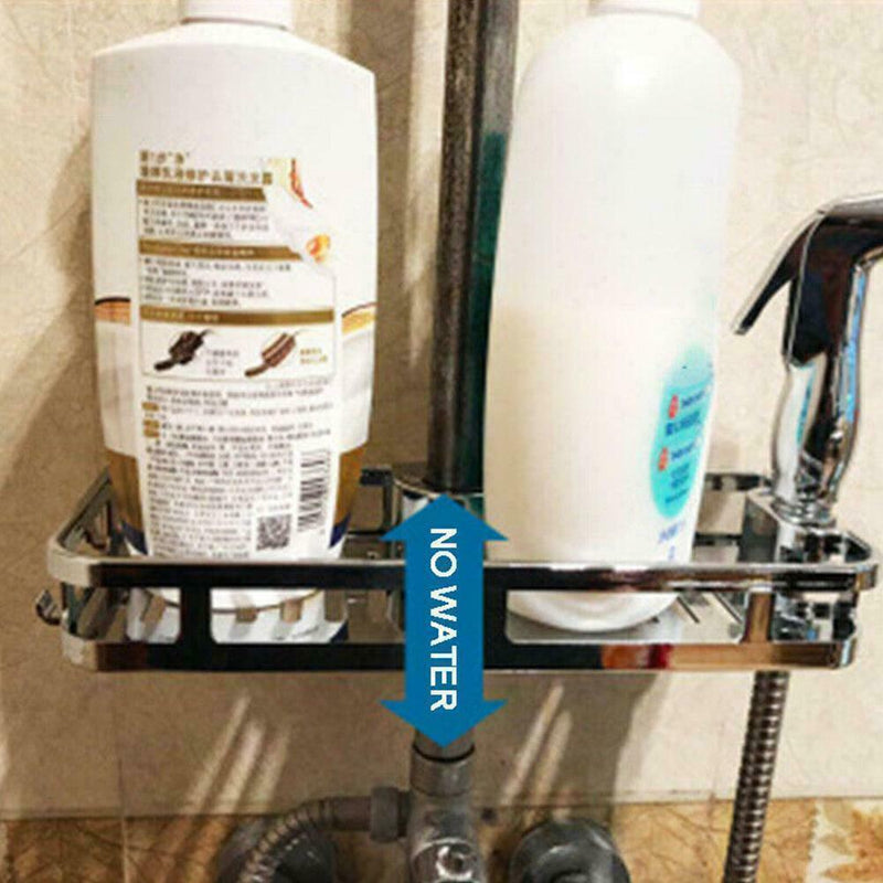 Bathroom Shelf Shower Pole Storage Rack Organiser Tray U Holder K C0H6