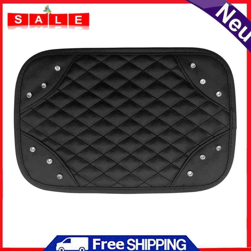 PU Leather Car Armrest Mat Armrests Storage Box Cover Pads with el
