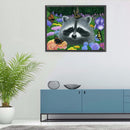 5D Diamond Painting Kit Raccoon in Flowers Full Round Drill Rhinestone DIY