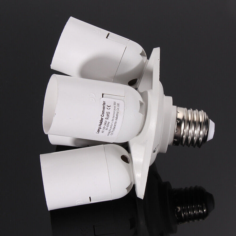 3/4 in1E27 Base Socket Splitter Light Lamp Bulb Adapter(E27-4E27) Newly