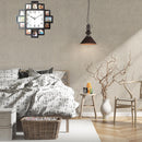 2-in-1 Plastic Multi Photo Frame Wall Clock, Living Room Wall Hanging
