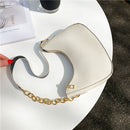 Women Solid Color Chain Underarm Bag Casual Ladies PU Leather Hobos Handbags