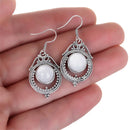 Ear Studs Amethyst Dangle Moonstone Earrings Openwork Pattern Moonlight