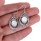 Ear Studs Amethyst Dangle Moonstone Earrings Openwork Pattern Moonlight