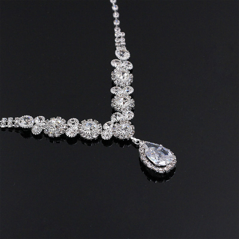 Zirconia Cubic Women Accessories Jewelry Sets Choker Rhinestone Costume Wedding