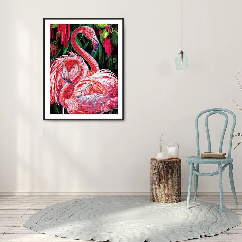 5D Diamond Painting Flamingo Partial Special Shape Drill DIY Art Crafts Mosaic