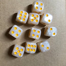 10pcs 16mm Board Game Dices Round Corner 6 Sided Bar Pub Games Dice (White)