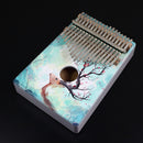 17-Key Deer Painted Mahogany Kalimba Portable Finger Thumb Piano Musical Newly