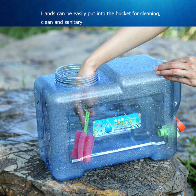 12L Water Bucket Driving Outdoor Camping Water Tank Container with Faucet