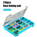 216pcs Soft Fishing Lures Metal Artificial Soft Bait Fishing Tackle Accesso