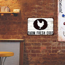 Farm Fresh Eggs Cat Metal Retro Tin Sign Poster Wall Art Home Decor Accessories