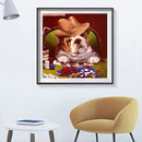 5D DIY Full Drill Diamond Painting Gambler Dog Cross Stitch Needlework Decor