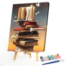 Paint By Numbers Kit DIY Book Ladder Colouring Oil Art Picture Wall Decor