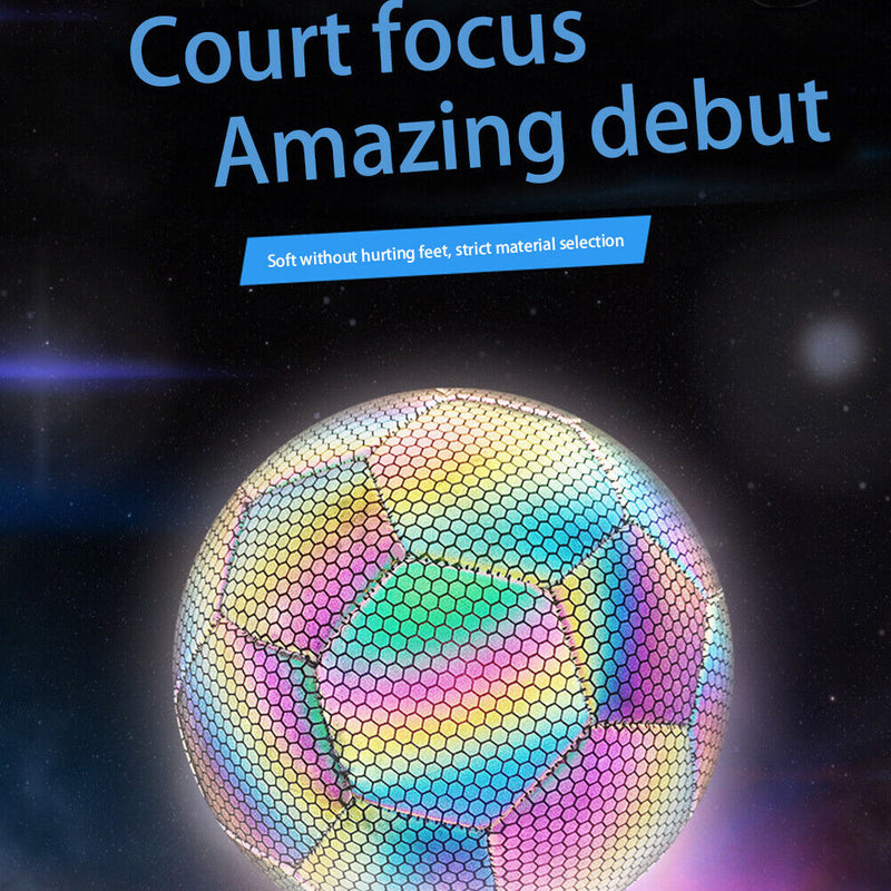 Standard Luminous Competition Football PU Reflective Soccer Ball for Beginn