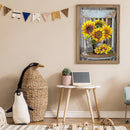 5D DIY Full Drill Round Shape Sunflower Rhinestone Diamond Drawing for Home