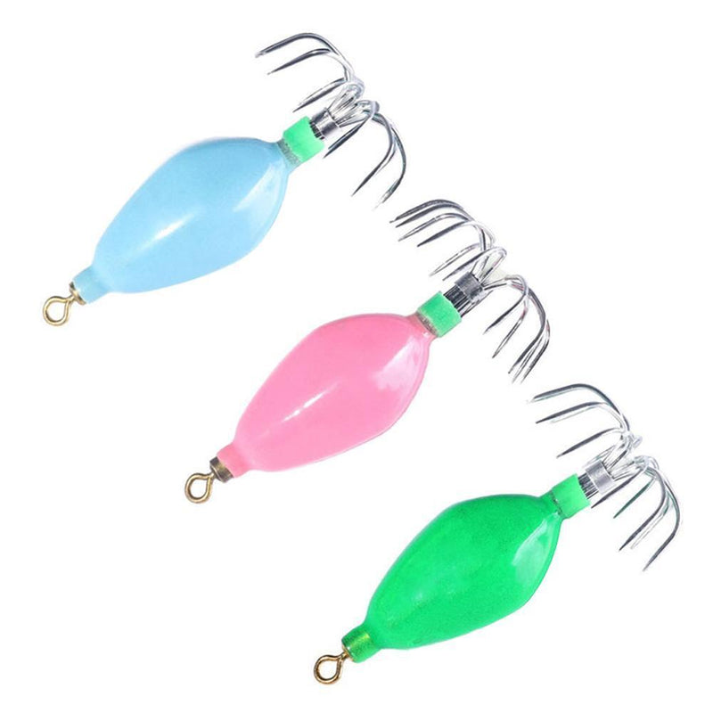 Hard Bait Luminous Squid Jig Hook 50.6g Octopus Fishing Tackle (Green)