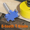 6 Tooth Lengthening T-shaped Wood Tenon Woodworking Milling Cutter (12mm) Newly
