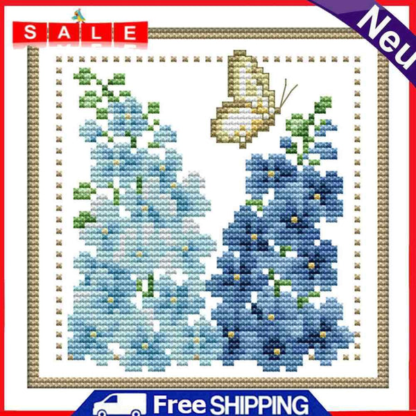 12 Months Flower Cross Stitch 11CT Stamped Printed Embroidery DIY Needlework Kit