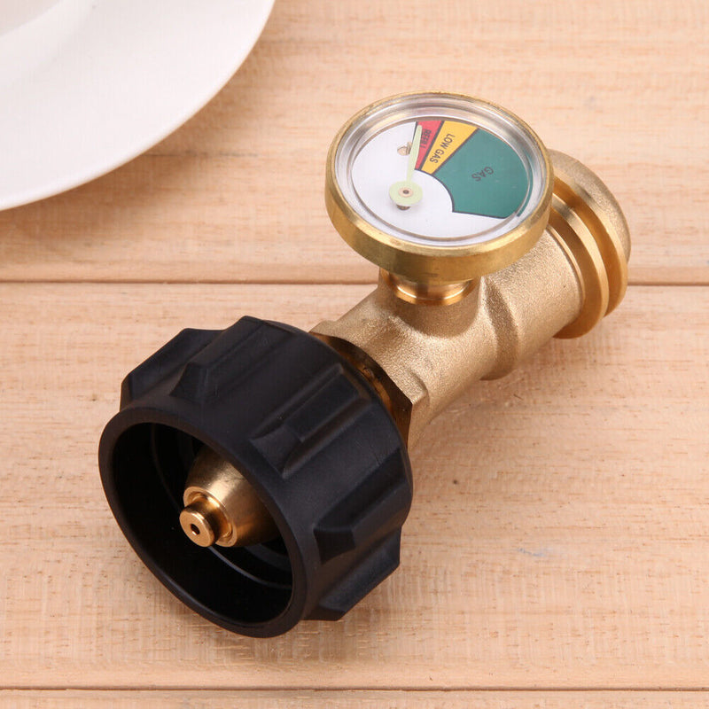 Propane Tank Gauge Gas Grill BBQ Pressure Meter Indicator Fuel Brass