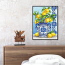 Frameless Oil Paint By Numbers DIY Lemon Picture Craft Kit for Home Living Ro