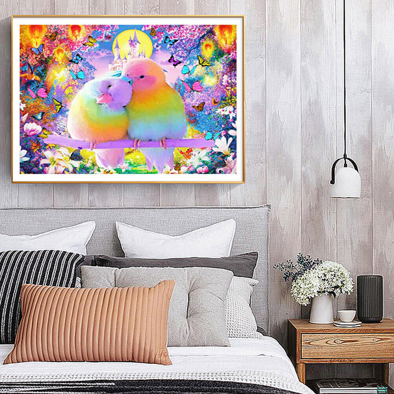 5D DIY Canvas Full Drill Color Parrot Diamond Painting Rhinestone Picture Crafts