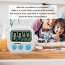 LCD Digital Timer Magnetic Kitchen Countdown Alarm Clock with Stand (White)