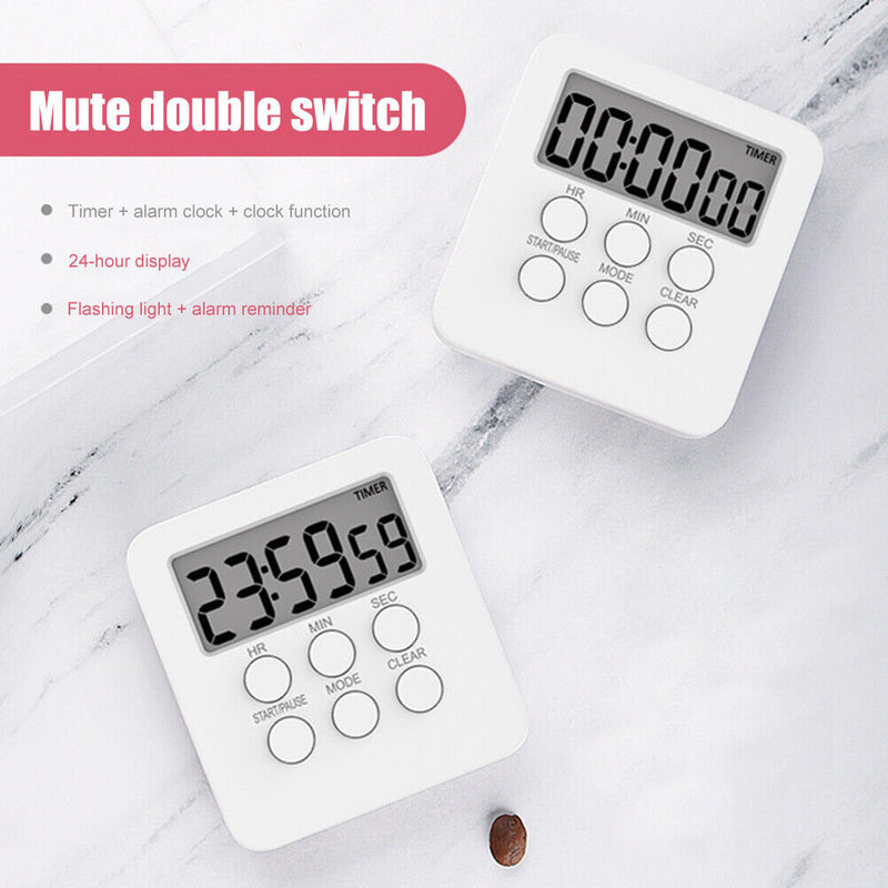 T06 Digital Silent Count Up Countdown Timer Stopwatch Alarm Reminder Clock