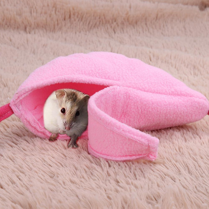 Warm Banana Hamster Hammock Hang Cage Pet Birds Sleeping Nest House (Pink)