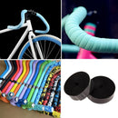 2Set Cycling Road Bike Sports Cork Handlebar Tape+ 2 Bar plug black+camo
