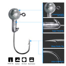 10x Crank Round Ball Head Hook Jig Bait Soft Worm for Perch Fishing (3.5g) Newly